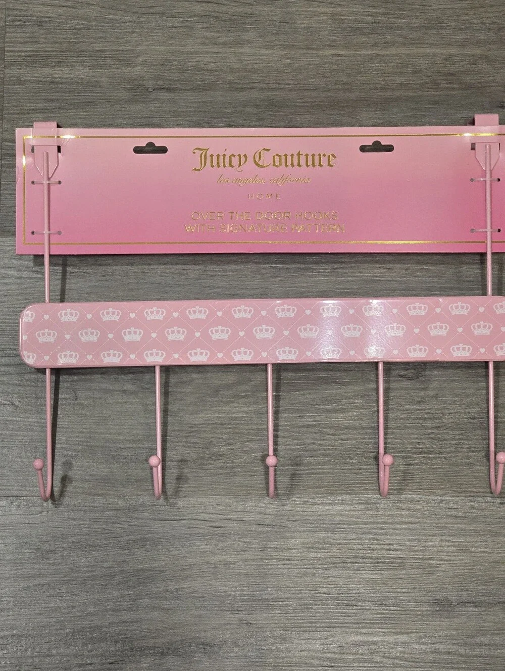 Juicy Couture Home Signature Crown Pattern Over-Door Hooks